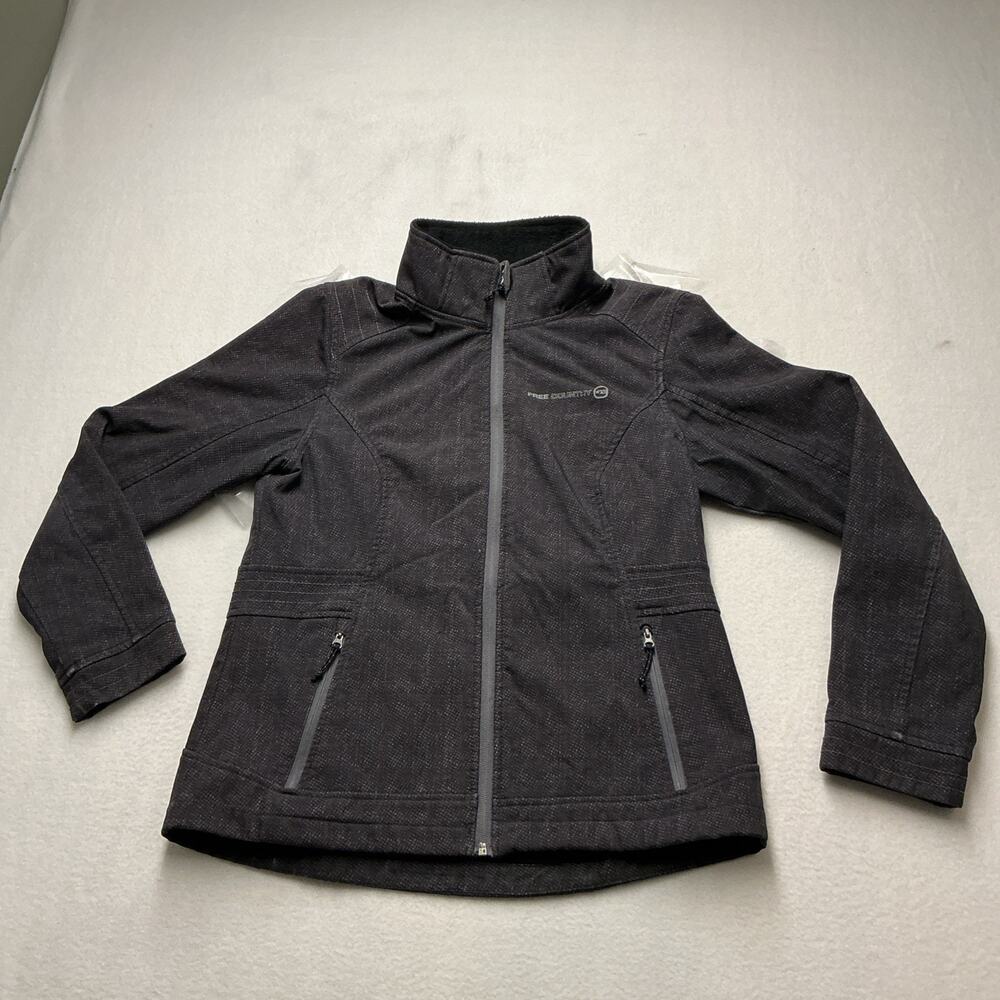 Free Country Black/Grey Softshell Fleece Lined JacketHoodless Women's Medium4246